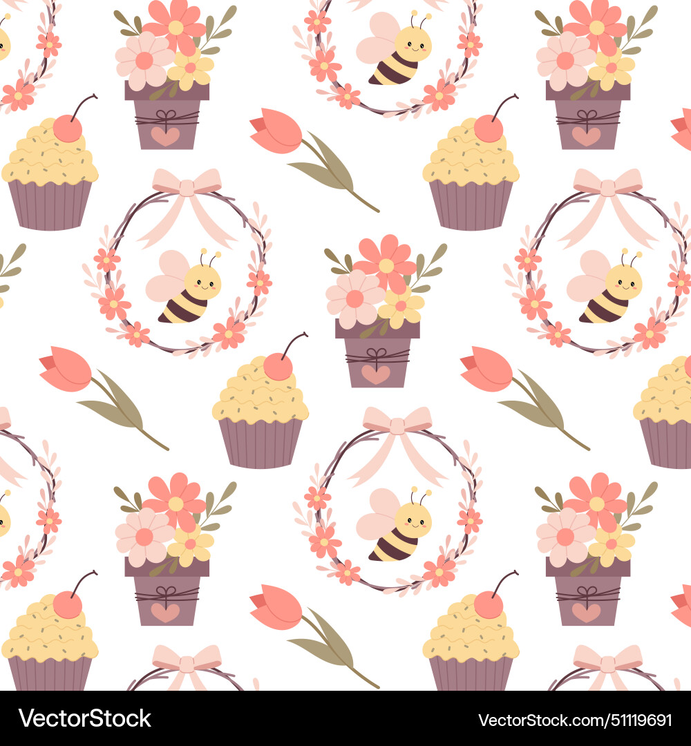 Spring seamless pattern Vector Image