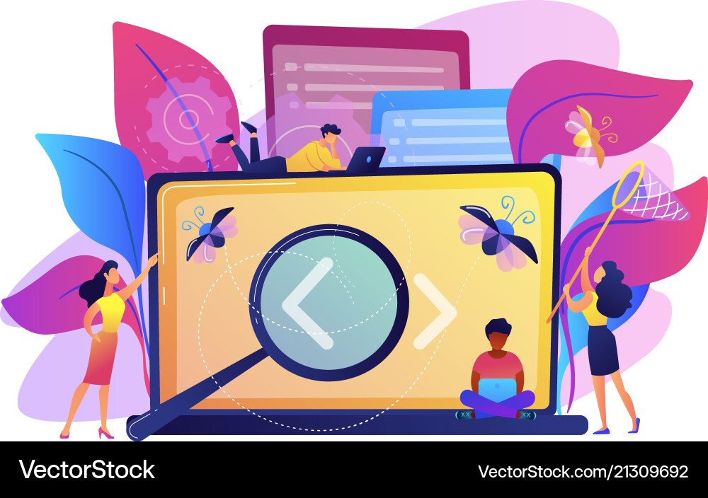 Bug Fixing Software Testing vector image