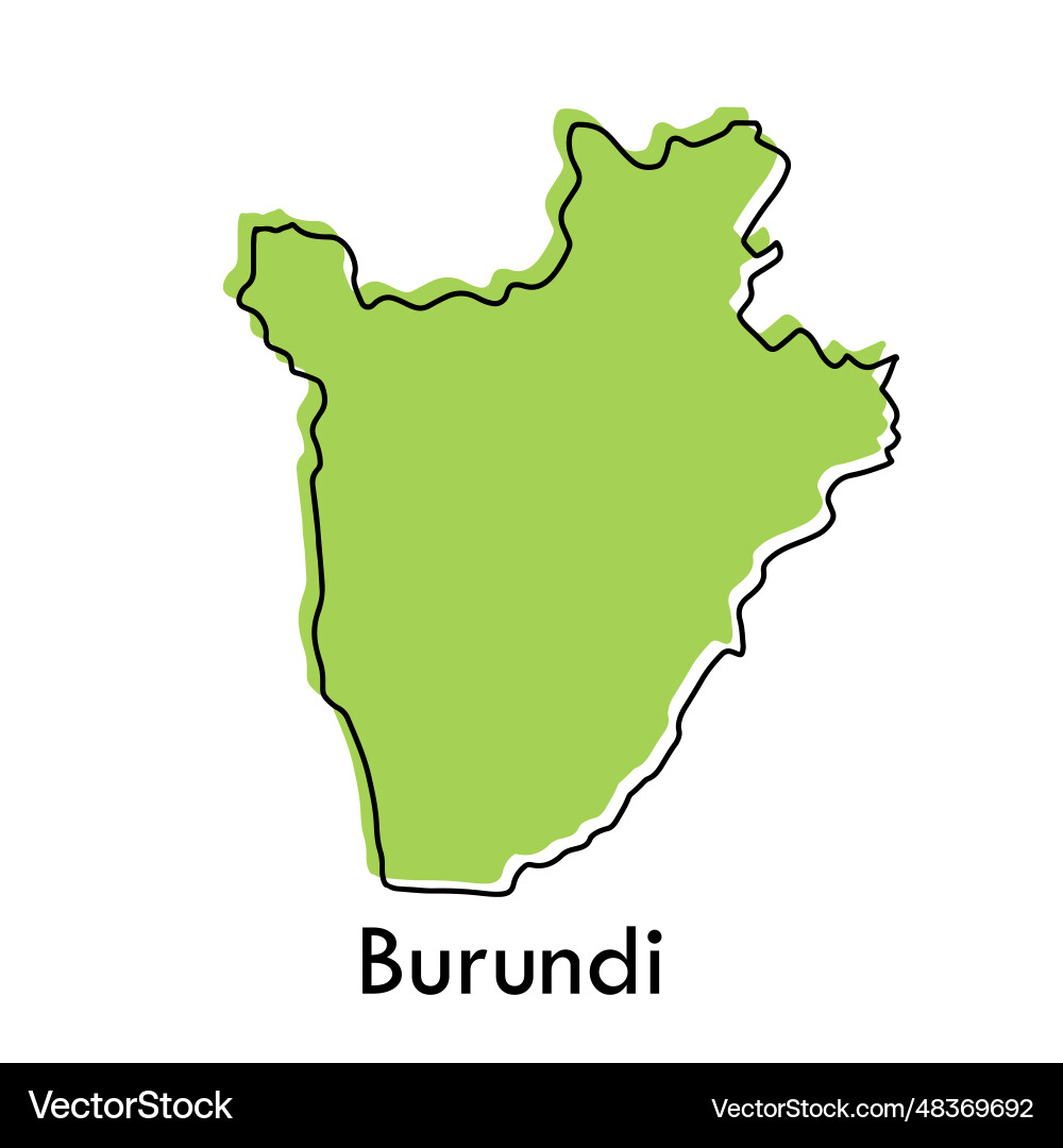 Burundi map - simple hand drawn stylized concept vector image