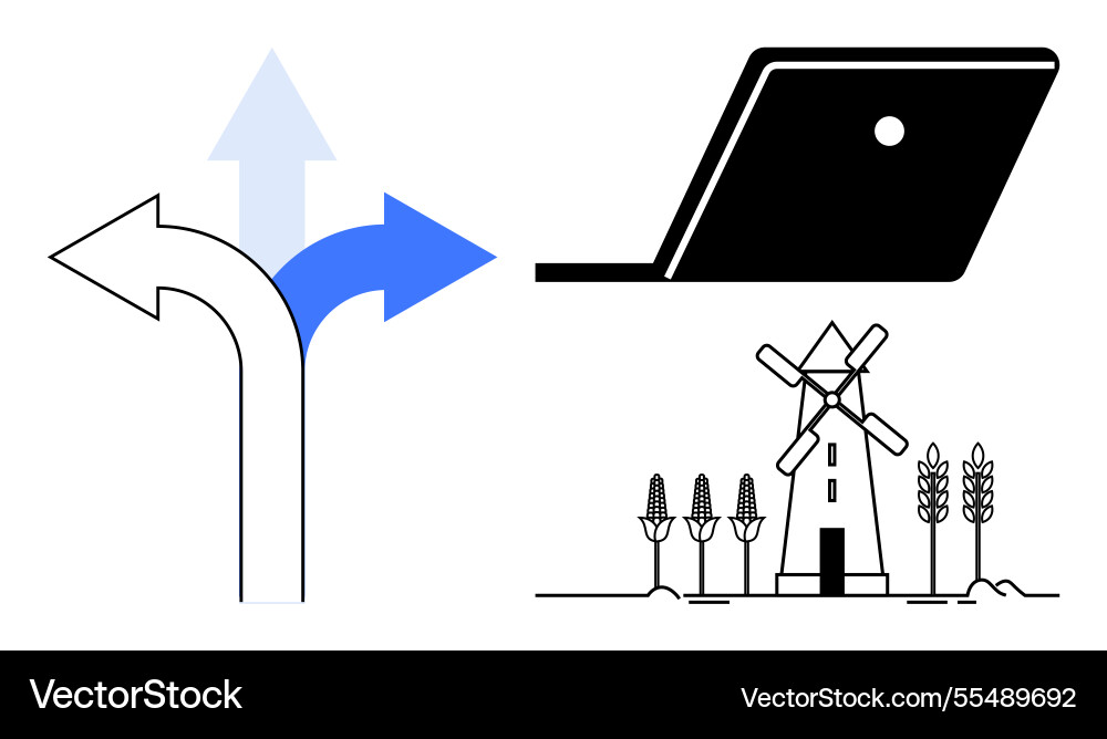 Choices and technology navigating digital paths Vector Image