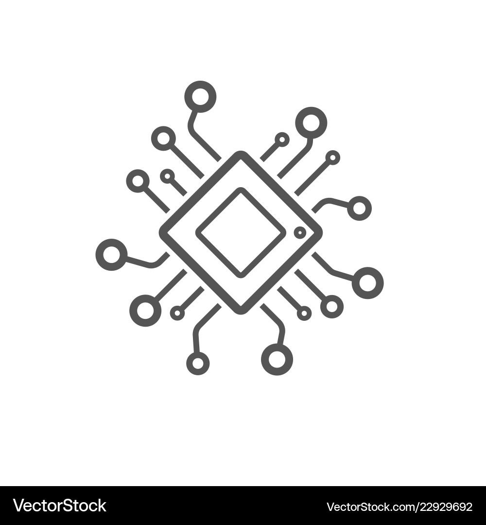 Computer Chip Icon - Processor & Memory vector image