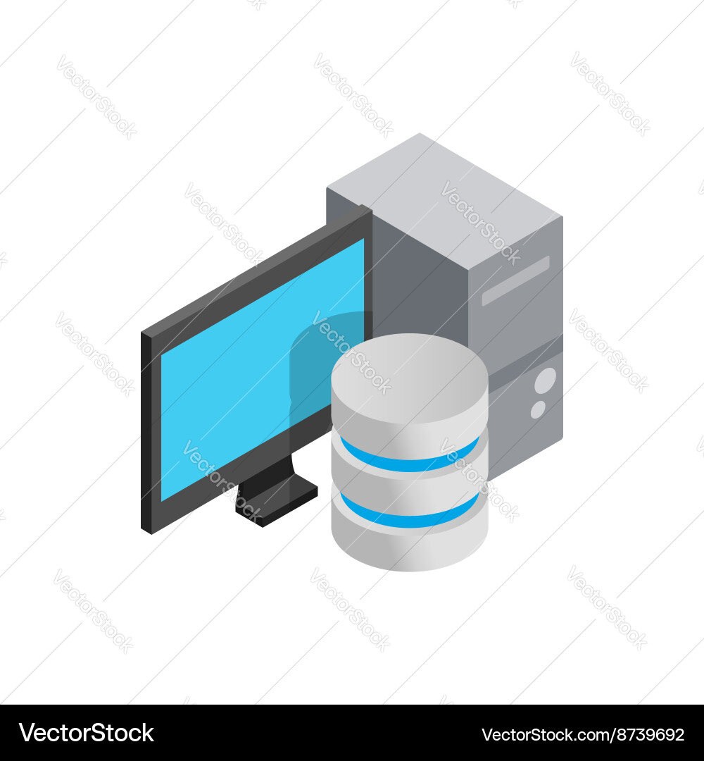 Data Storage Icon - Isometric Style Vector Image