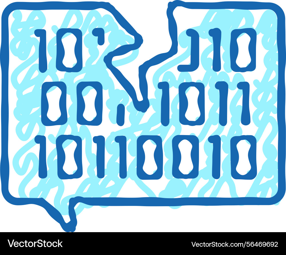 Hacked password binary code icon doodle Vector Image