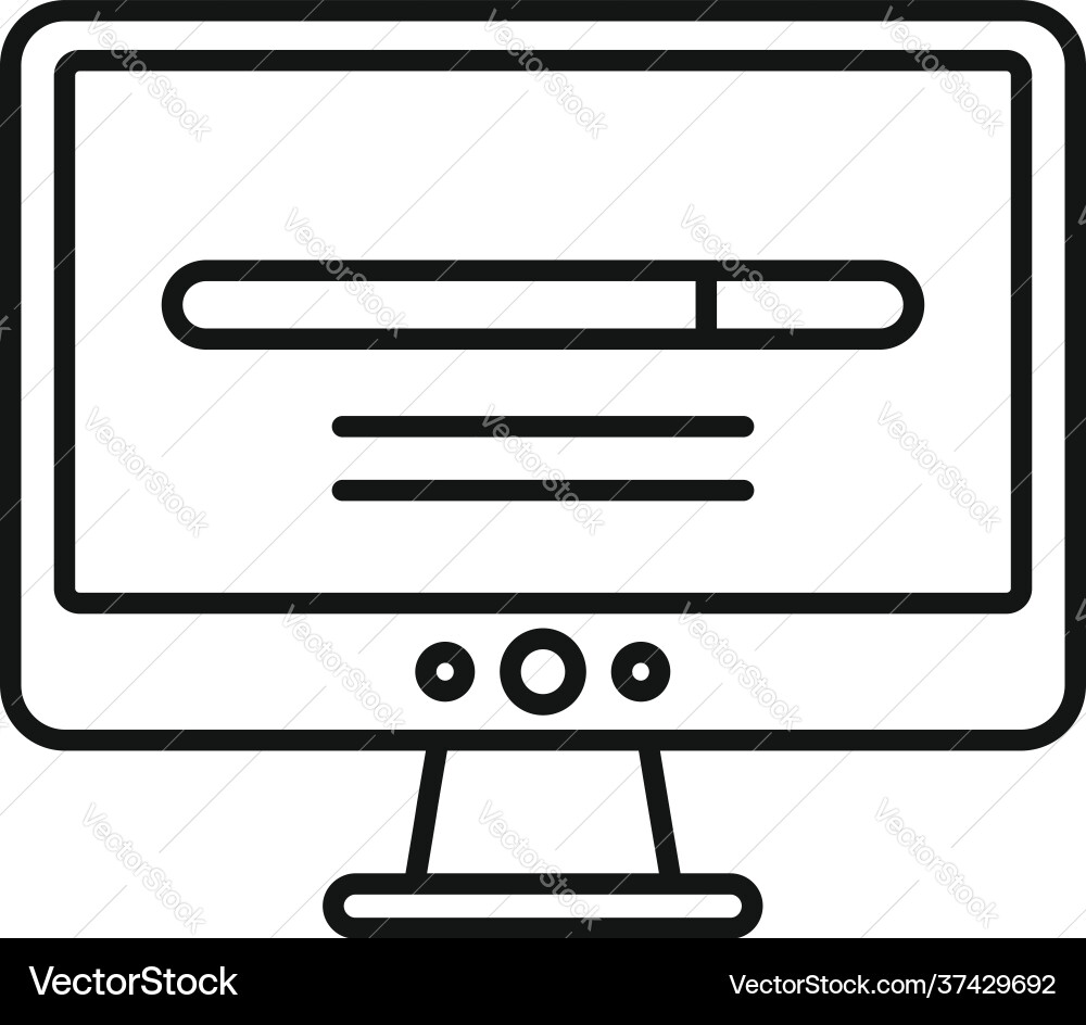 Loading pc software icon outline style Vector Image