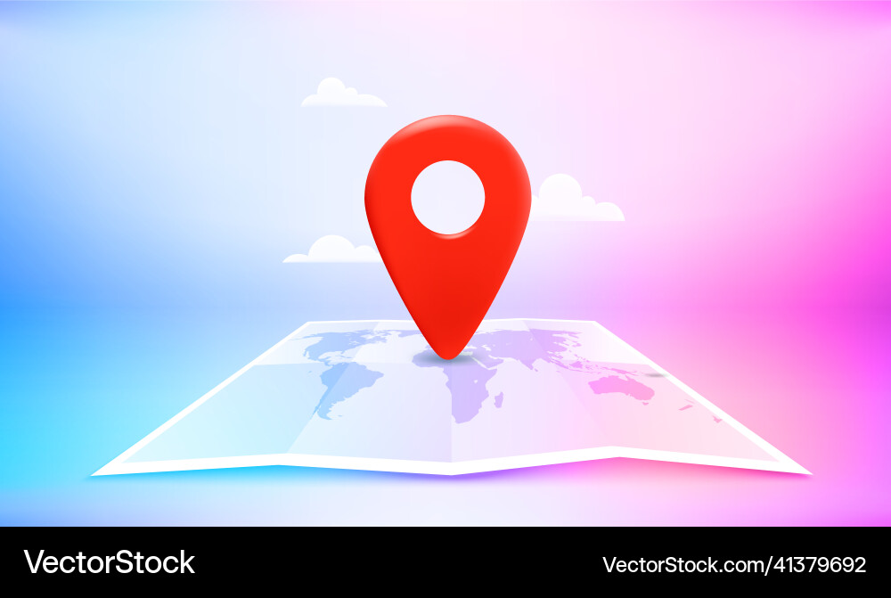 Map navigation pointer on the in perspective Map navigation pointer on the in perspective vector image