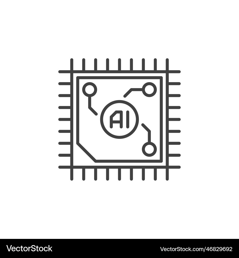 Processor with ai artificial intelligence cpu Processor with ai artificial intelligence cpu vector image