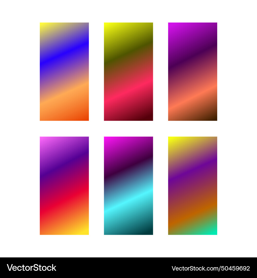Set of colorful gradient background screen minimal vector image