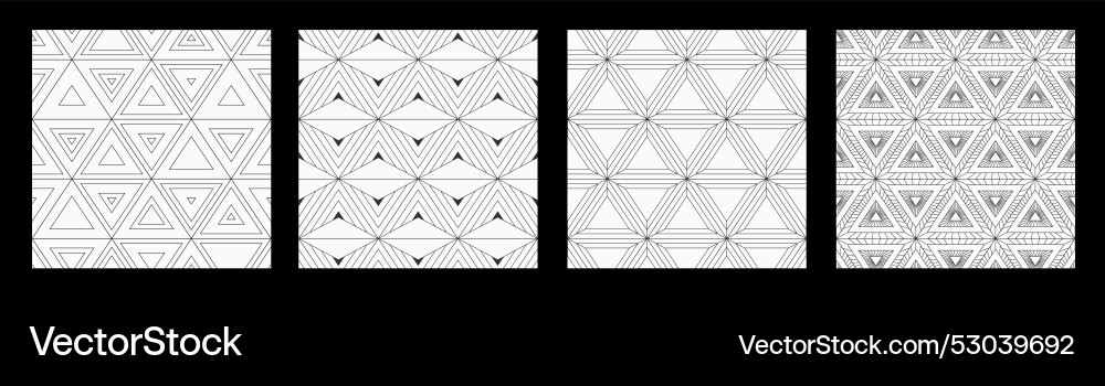 Set of four abstract seamless patterns Set of four abstract seamless patterns vector image