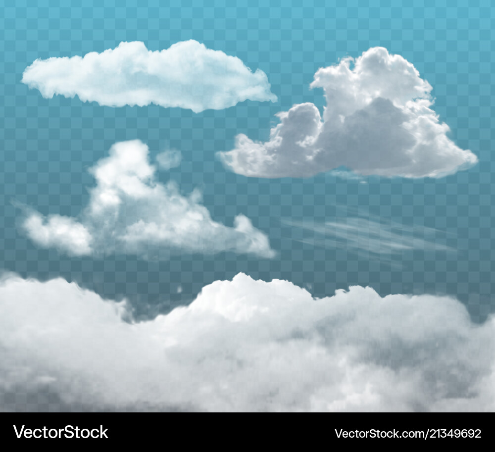 Transparent realistic clouds Vector Image