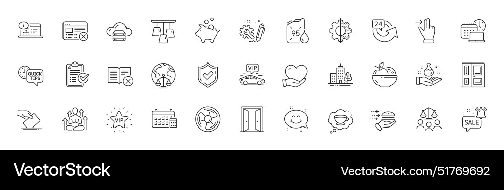 Work time vip transfer and transform line icons Work time vip transfer and transform line icons vector image