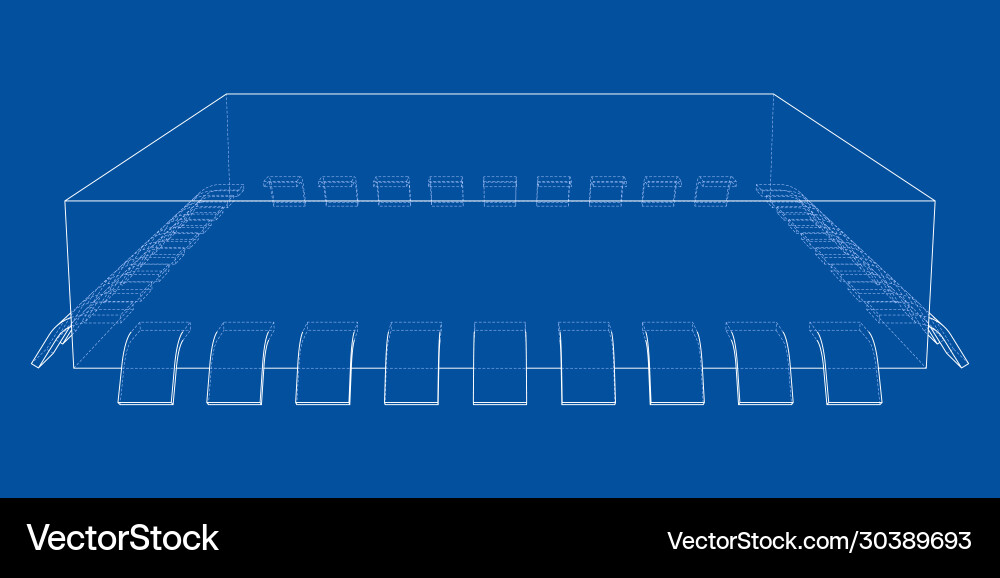 3d microchip rendering vector image
