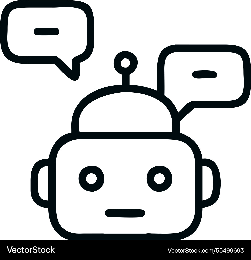 Ai robot with speech bubbles Vector Image