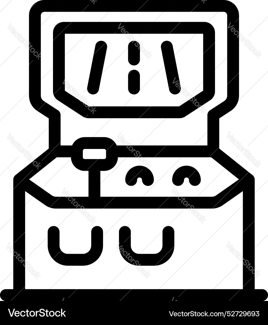 Arcade game machine showing racing interface vector image