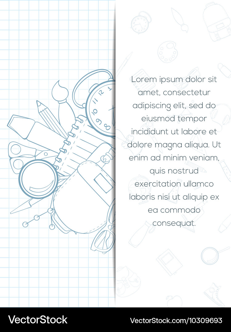 Back to school invitation card Vector Image