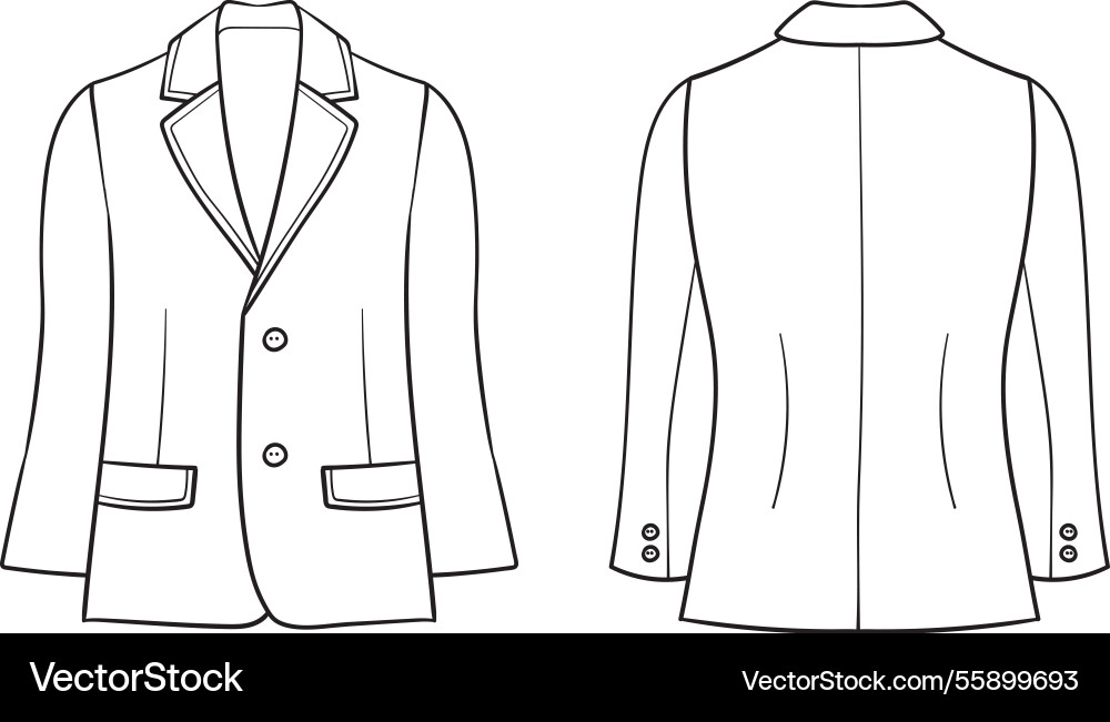 Blazer shown from both front and back views Blazer shown from both front and back views vector image