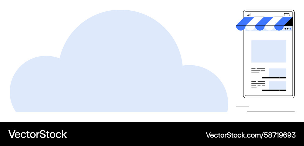 Digital storefront integrated with cloud computing Digital storefront integrated with cloud computing Vector Image
