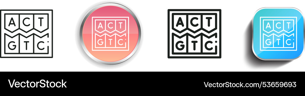 Dna icon thin linear regular and button style vector image