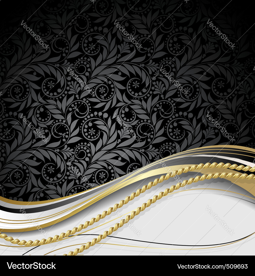 Elegant Gold Damask Wallpaper Vector Image