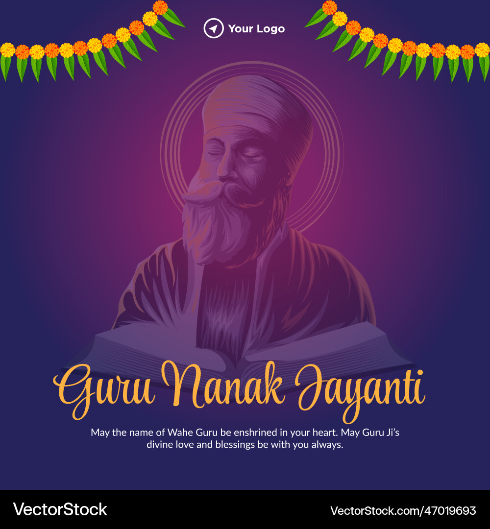 Happy guru nanak jayanti Banner Design Template Happy guru nanak jayanti Banner Design Template vektorbild