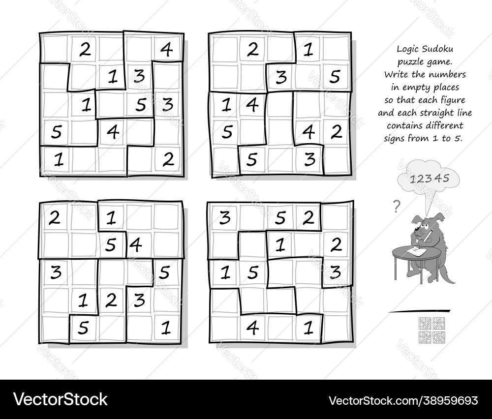 Logic Sudoku Puzzle Game - Number Challenge vector image