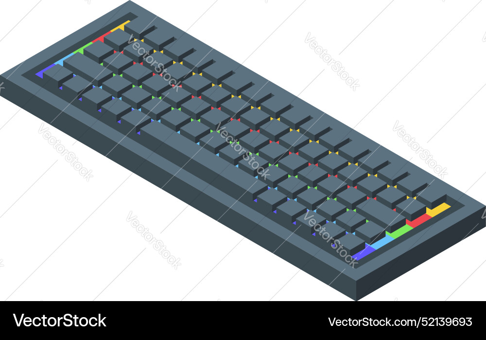 Modern keyboard showing isometric projection from Modern keyboard showing isometric projection from vector image