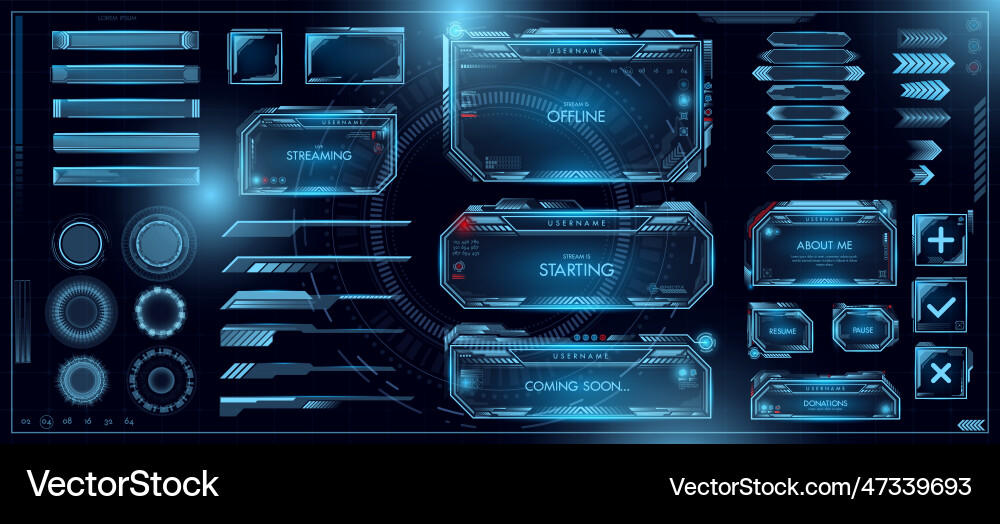 Sci-Fi Game HUD Interface vector image