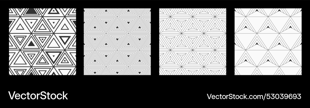 Set of four abstract seamless patterns Vector Image