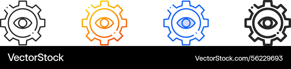 Setting iconthin linear gradient blue stroke Setting iconthin linear gradient blue stroke vector image