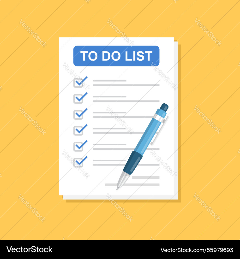 To do list or planning icon in flat style paper To do list or planning icon in flat style paper vector image