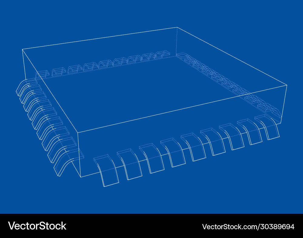 3d microchip rendering 3d microchip rendering vector image