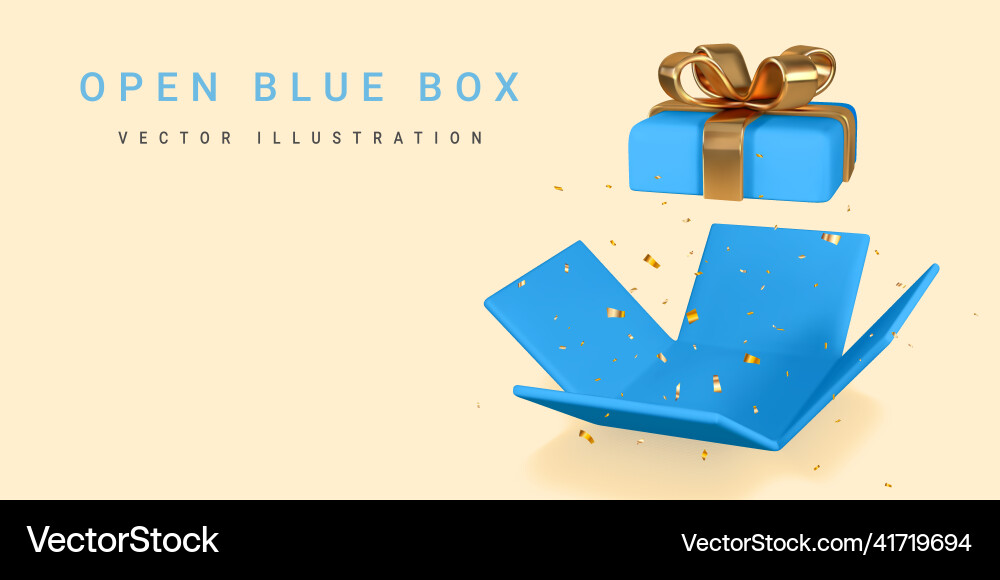 3d render and draw by mesh realistic open blue vector image