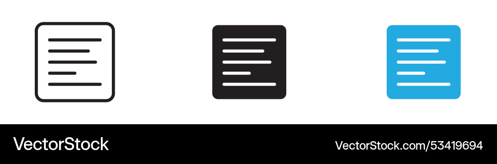 Align left icon thin line Royalty Free Vector Image