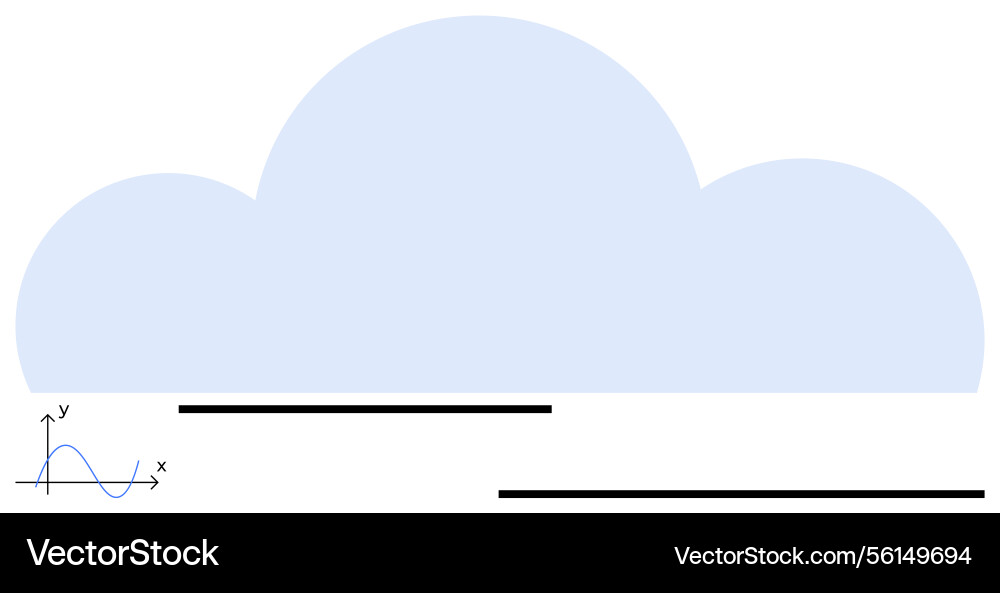 Cloud with graph and lines representing data Cloud with graph and lines representing data vector image