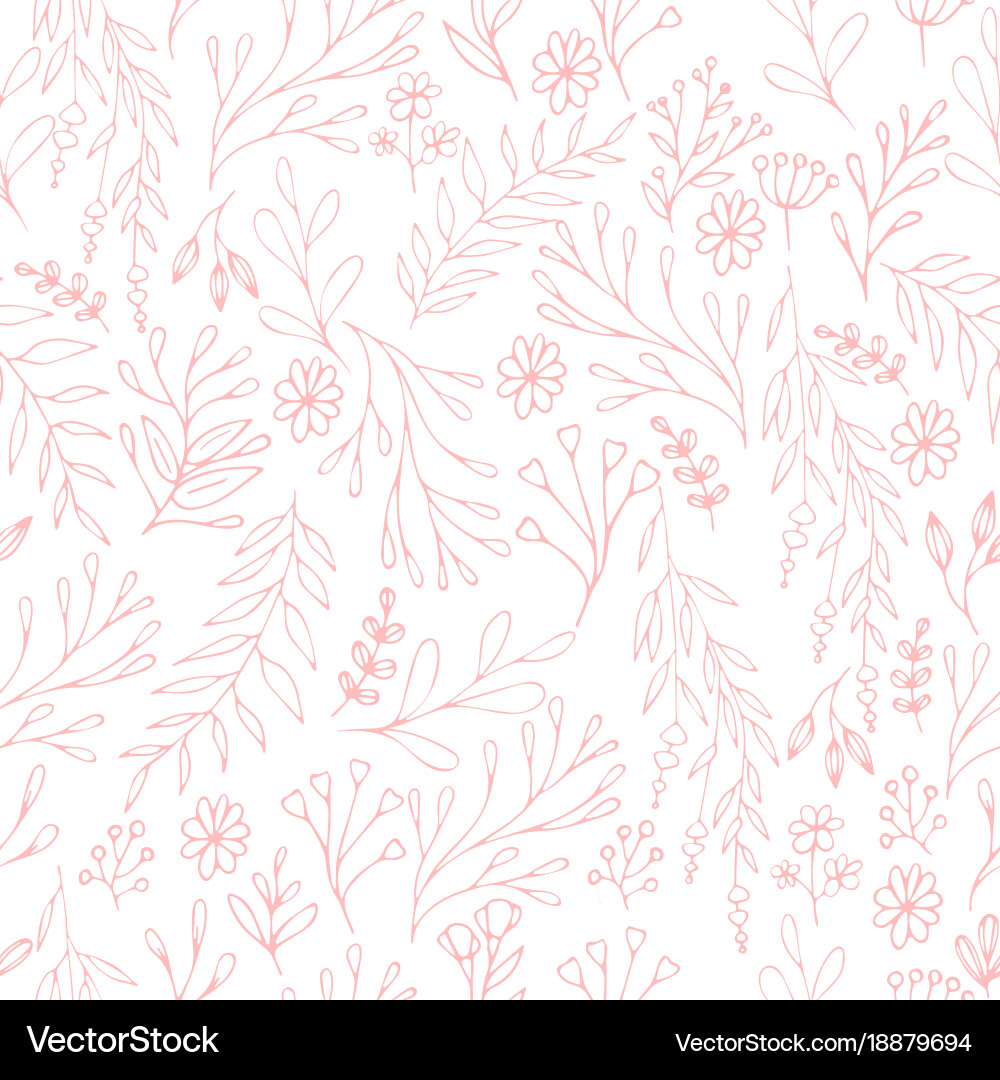 Doodle Floral Seamless Pattern vector image