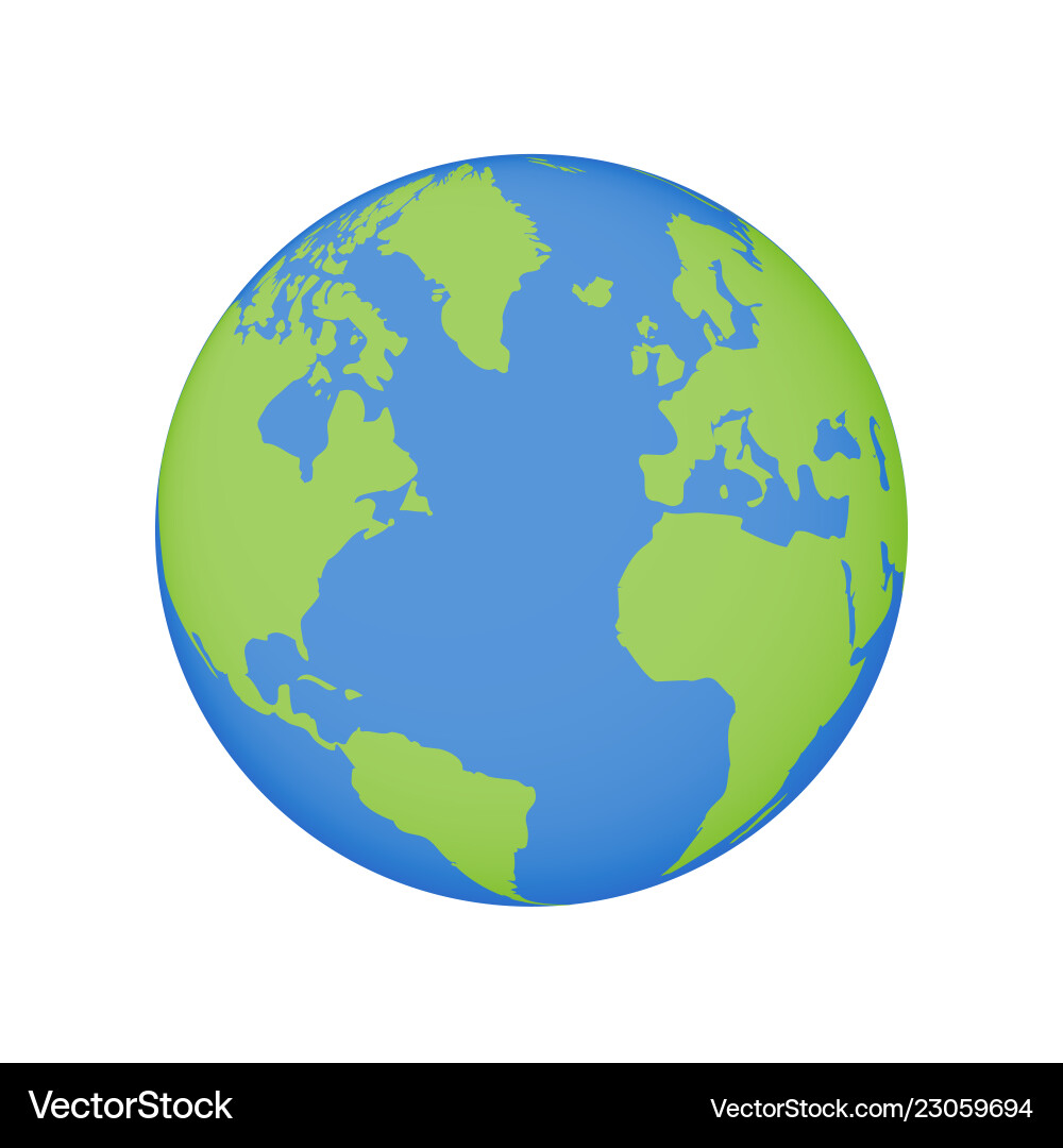 Earth Globe Icon - World Map vector image