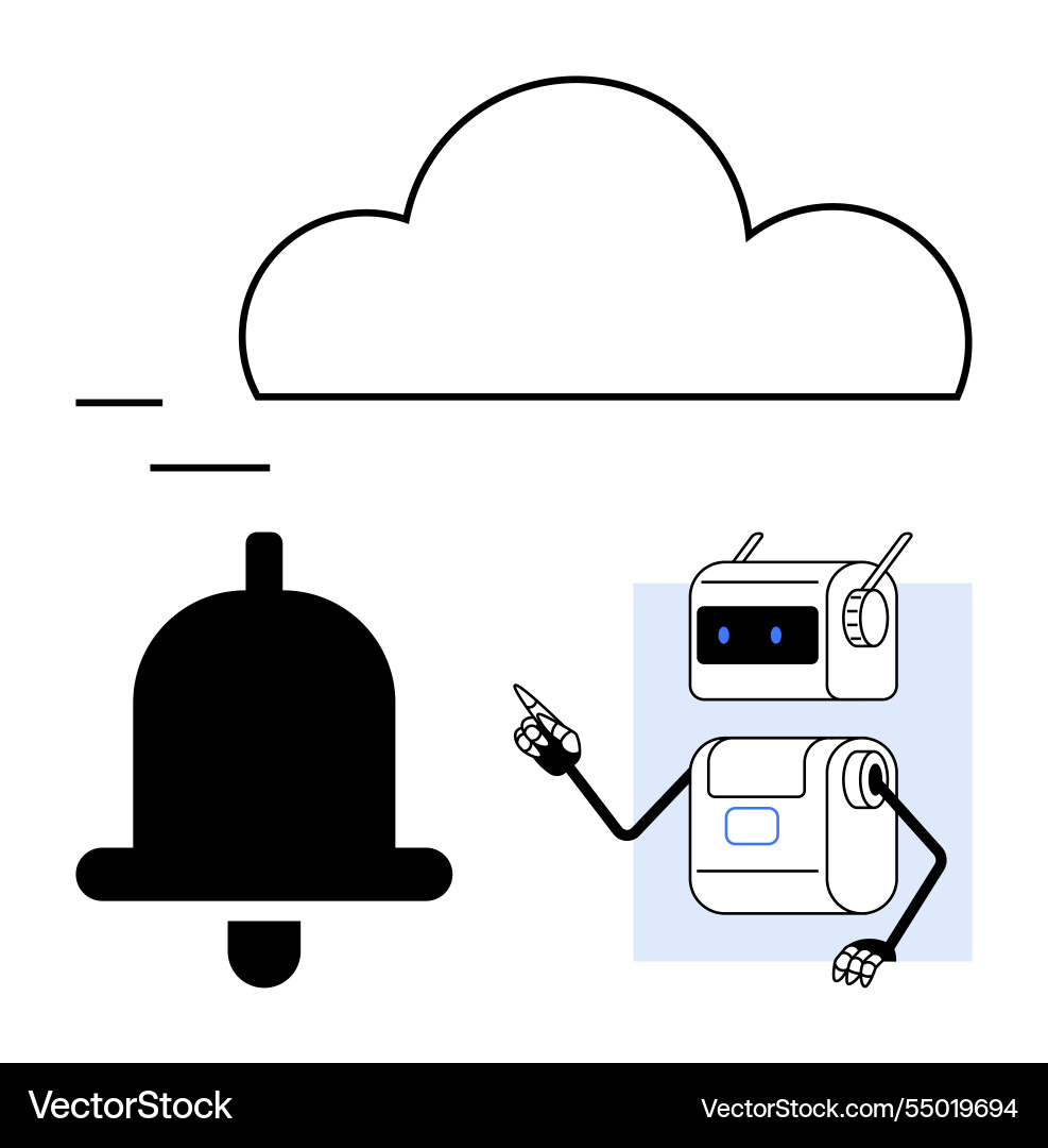 Futuristic alert system with cloud sync Futuristic alert system with cloud sync vector image