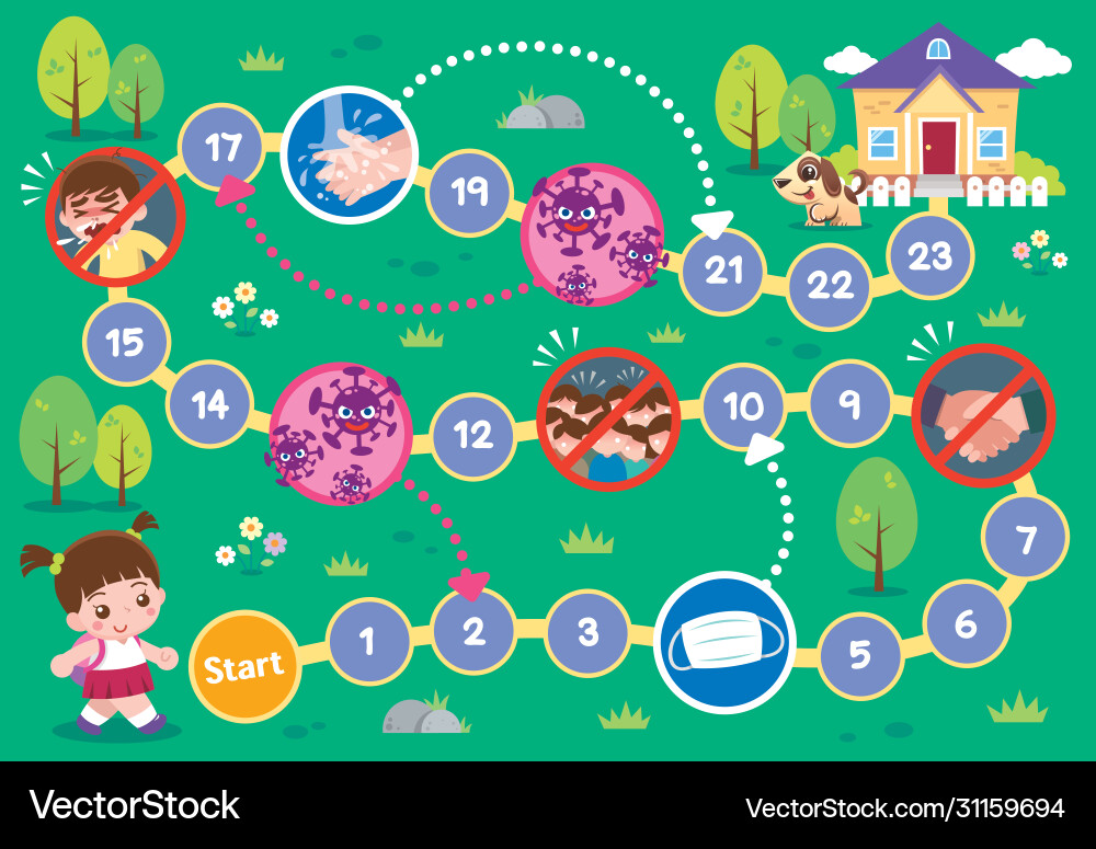 Kids Maze Game - Coronavirus Concept Royalty Free Vector