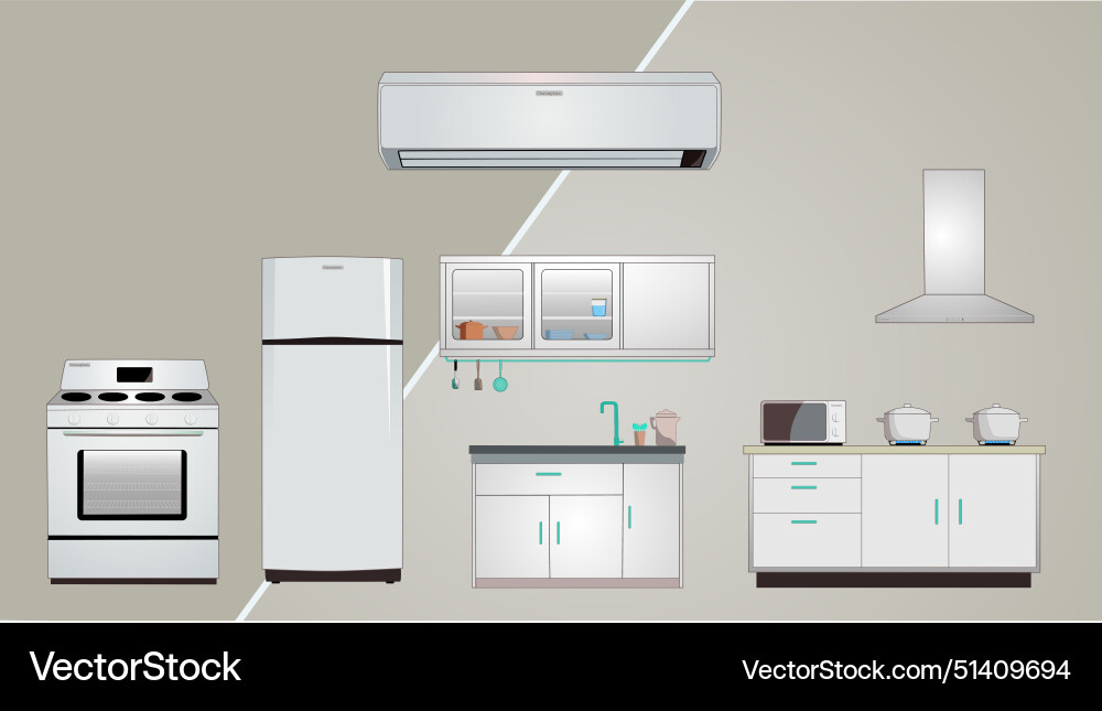 Kitchen appliances Royalty Free Vector Image - VectorStock