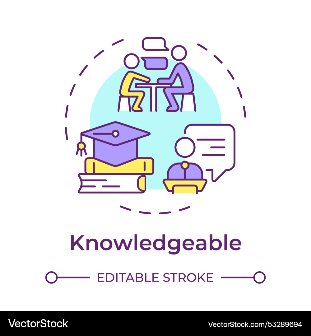 Knowledgeable multi color concept icon Vector Image