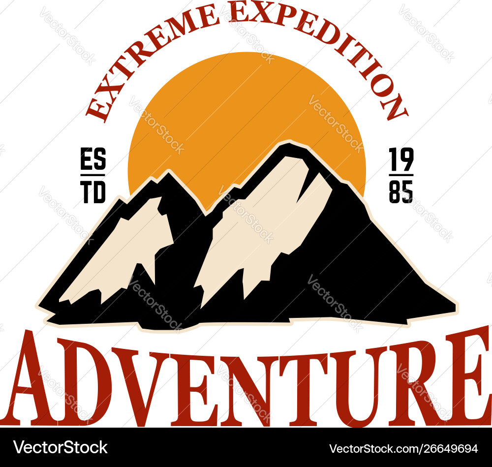 Mountain camp emblem template design element vector image