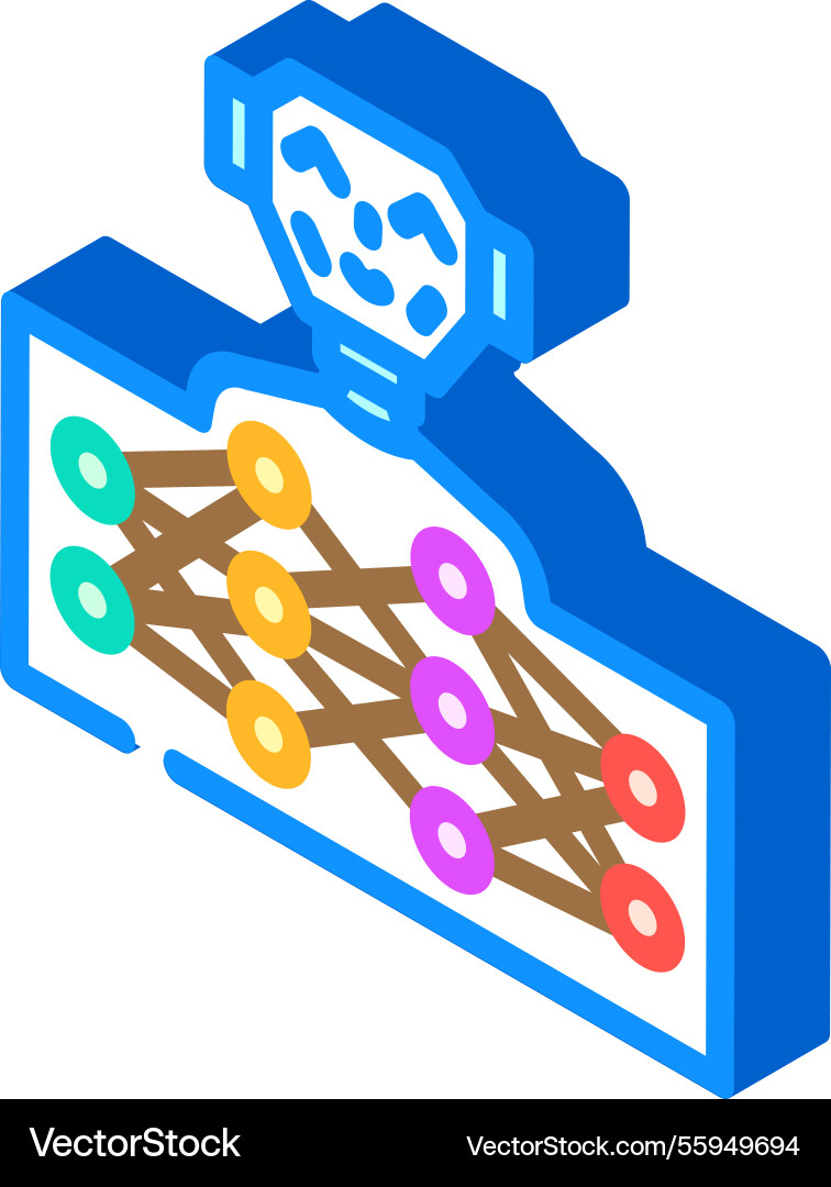 Neural network ai integration isometric icon Neural network ai integration isometric icon vector image