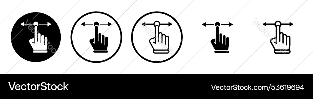 Push to slide right and left gesture thin line Push to slide right and left gesture thin line Vector Image
