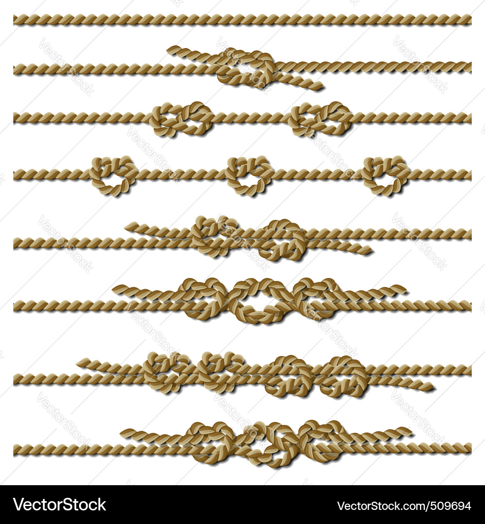 Rope borders Royalty Free Vector Image - VectorStock