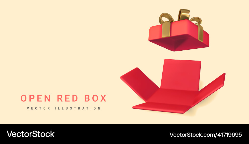3d render and draw by mesh realistic open gift 3d render and draw by mesh realistic open gift Vector Image