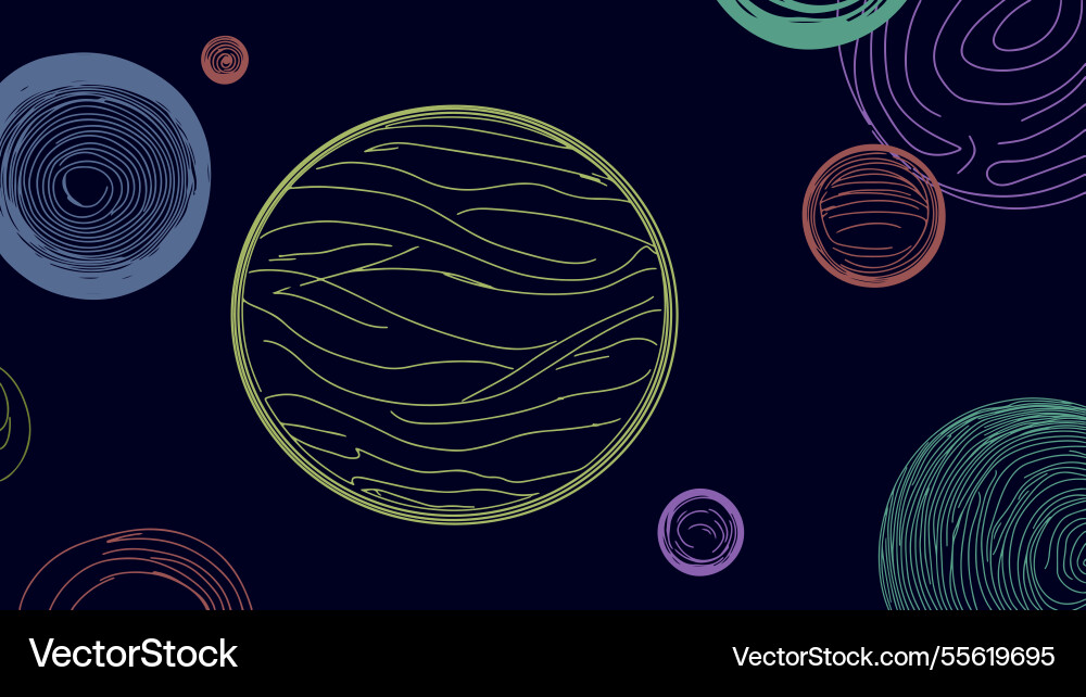 Abstract circles dark background different shapes Abstract circles dark background different shapes vector image