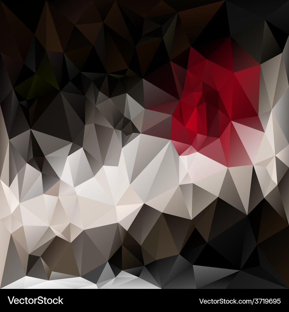 Black red polygonal triangular pattern background vector image