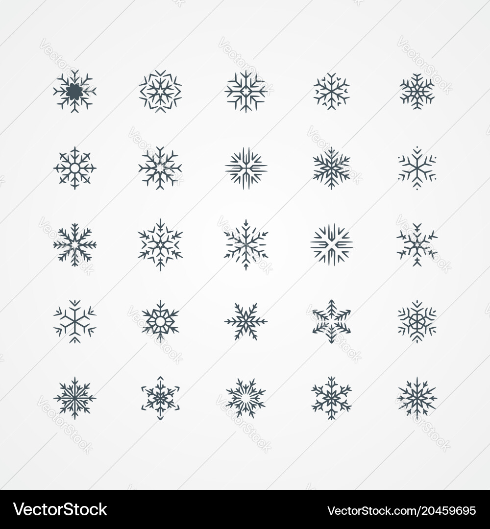 Black snowflakes icon on white background Vector Image
