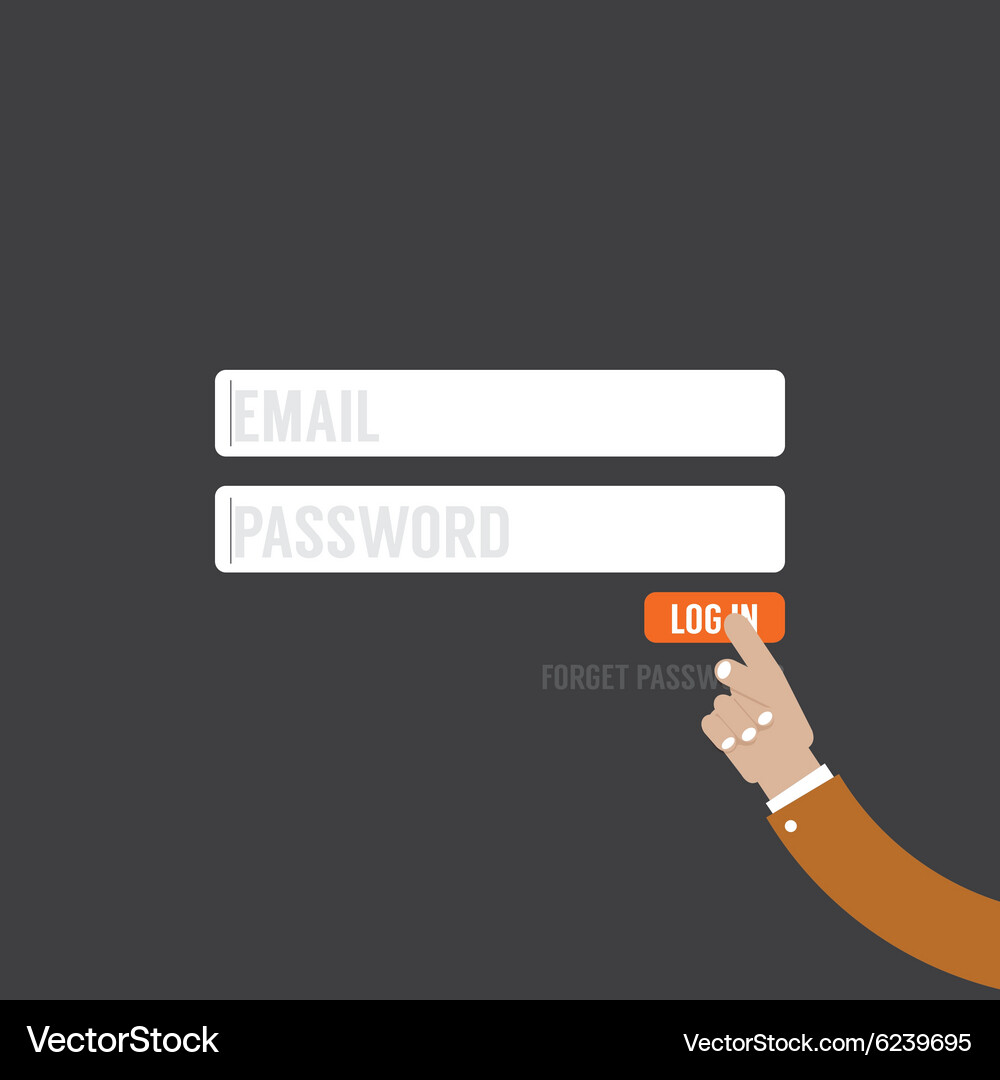 Flat design member login website form Vector Image