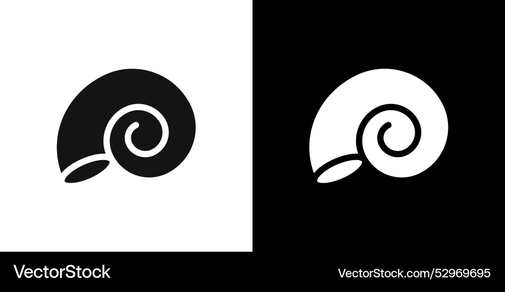 Rounded shell icon flat fill set collection vector image