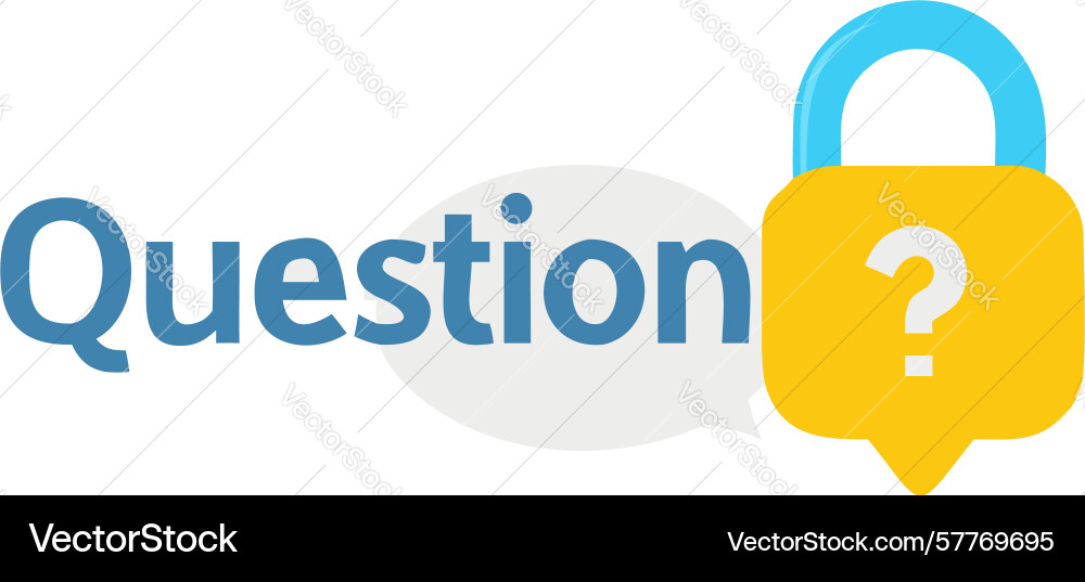 Secure question mark padlock icon for vector image